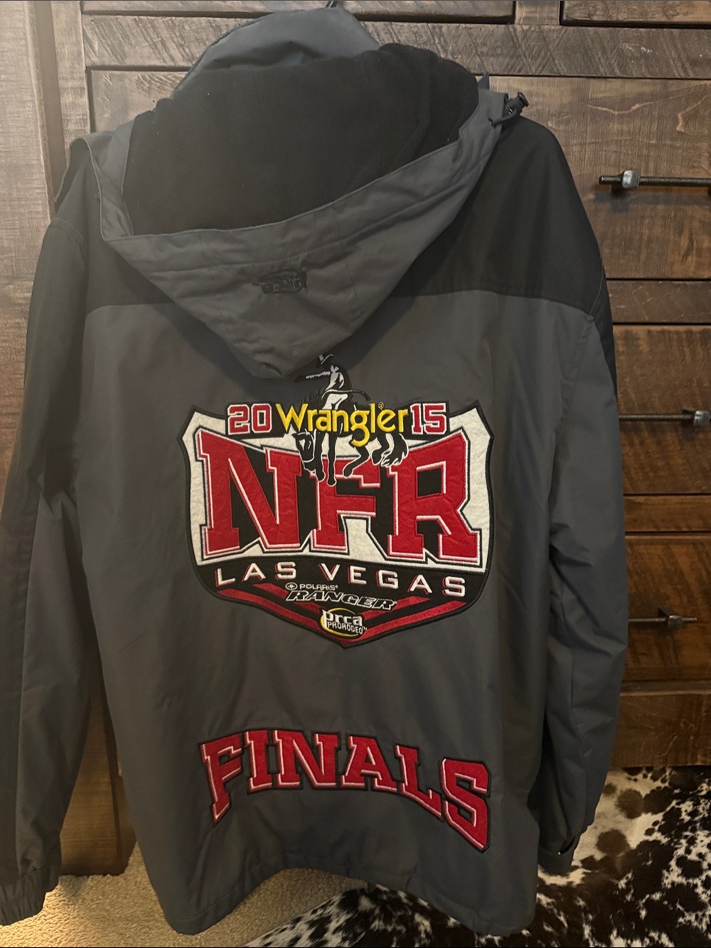 2015 Wrangler Gray and Red NFR Las Vegas Embroidered Jacket